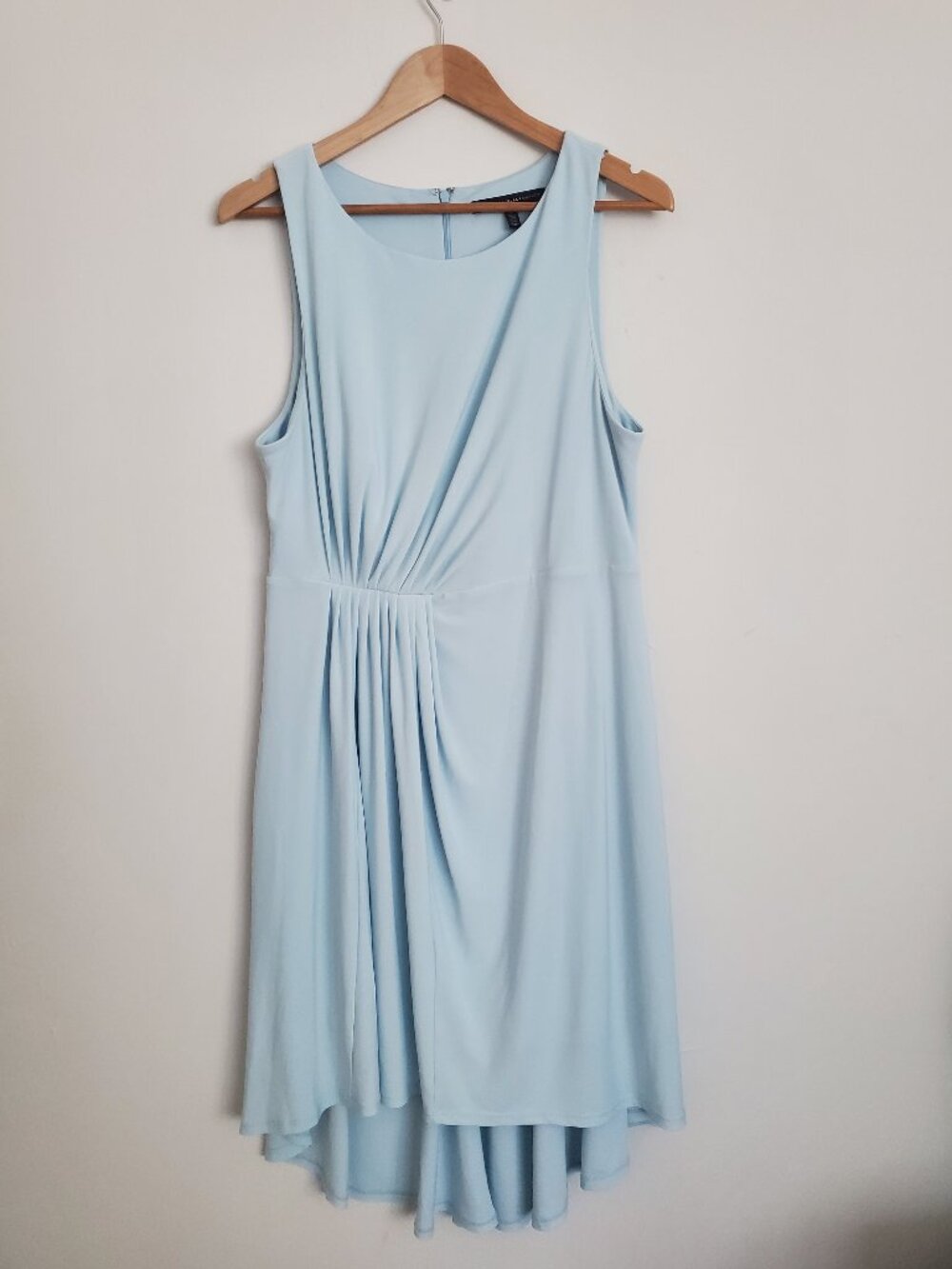 WHBM Springtime Pleated Hi-Lo Dress SIZE 12 LIGHT BLUE